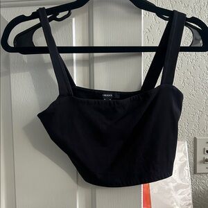 Forever 21 Black Square-Neck Crop Top